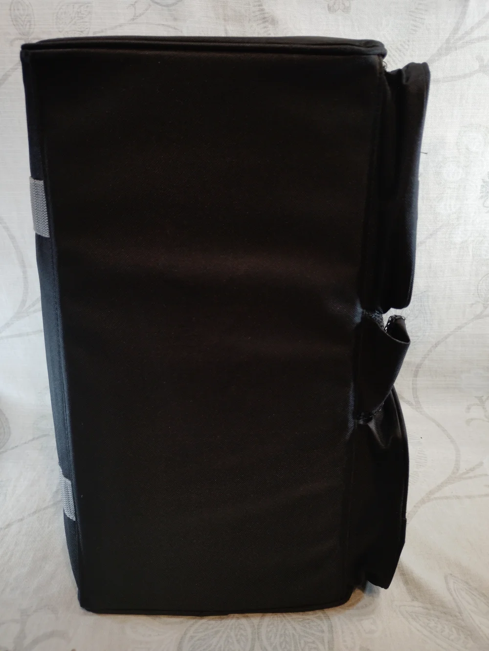 Black Travel Duffel with  2 Front Pockets & Gray Straps